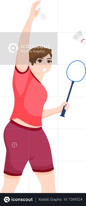 Jugadora de bádminton  Ilustración