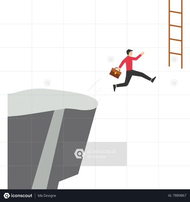 Jump over obstacles to the destination  Illustration