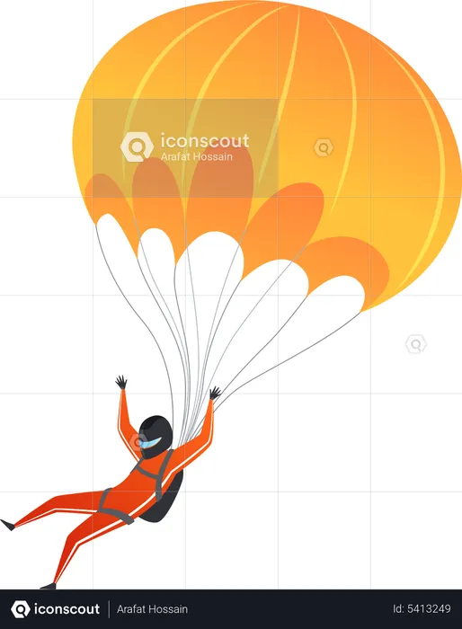 Jump With Parachute  Illustration