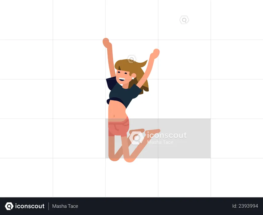 Jumping girl  Illustration