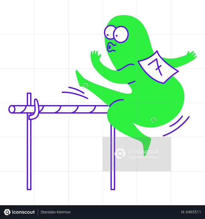 Jumping over a hurdle  Illustration