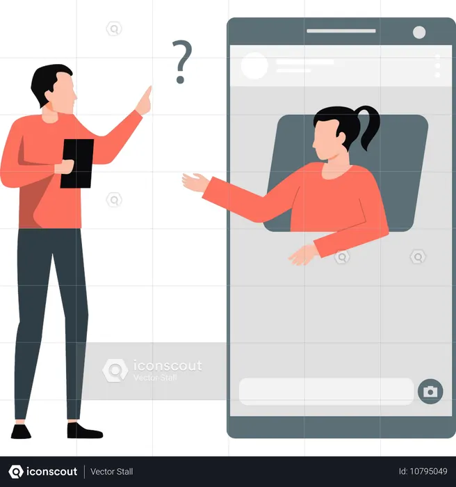 Junge analysiert Lebenslauf eines Mitarbeiters  Illustration