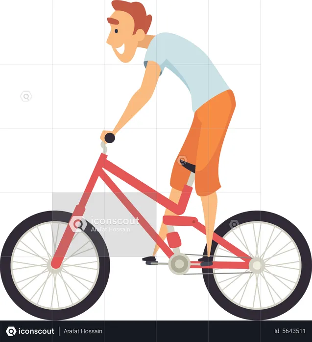 Junge reitet Fahrrad  Illustration