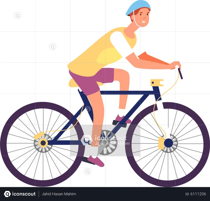 Junge reitet Fahrrad  Illustration