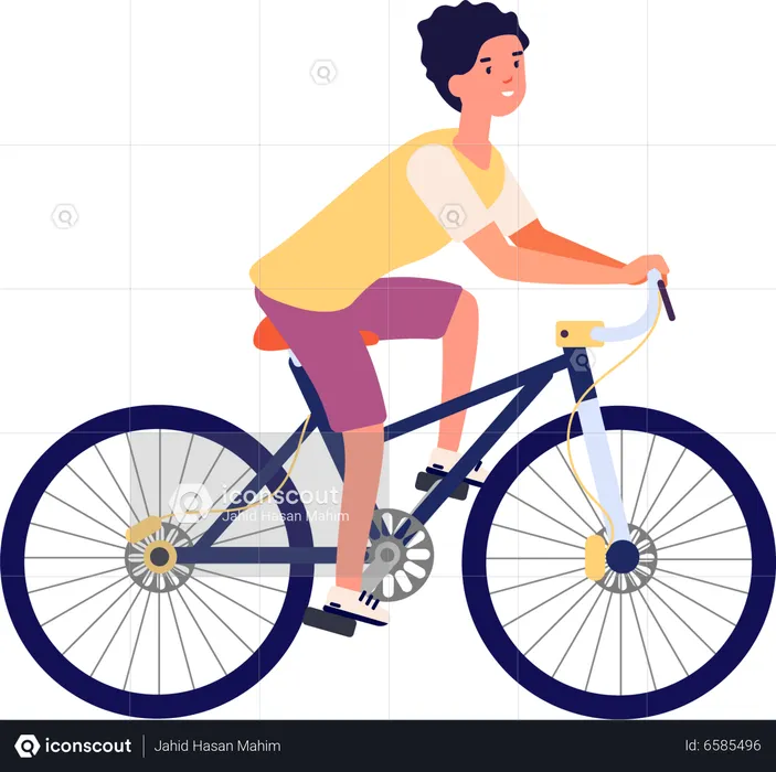 Junge reitet Fahrrad  Illustration