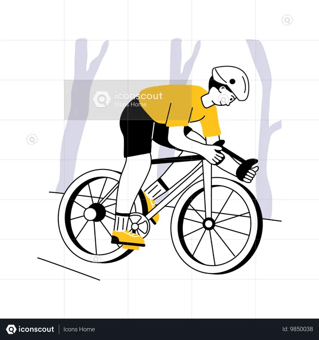 Junge geht Radfahren  Illustration