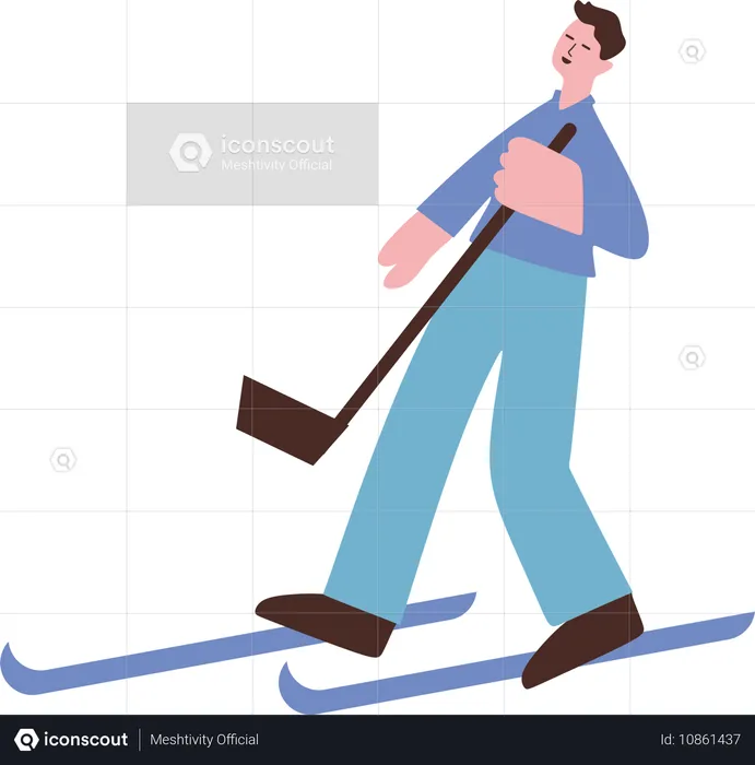 Junge genießt Snowboarden  Illustration