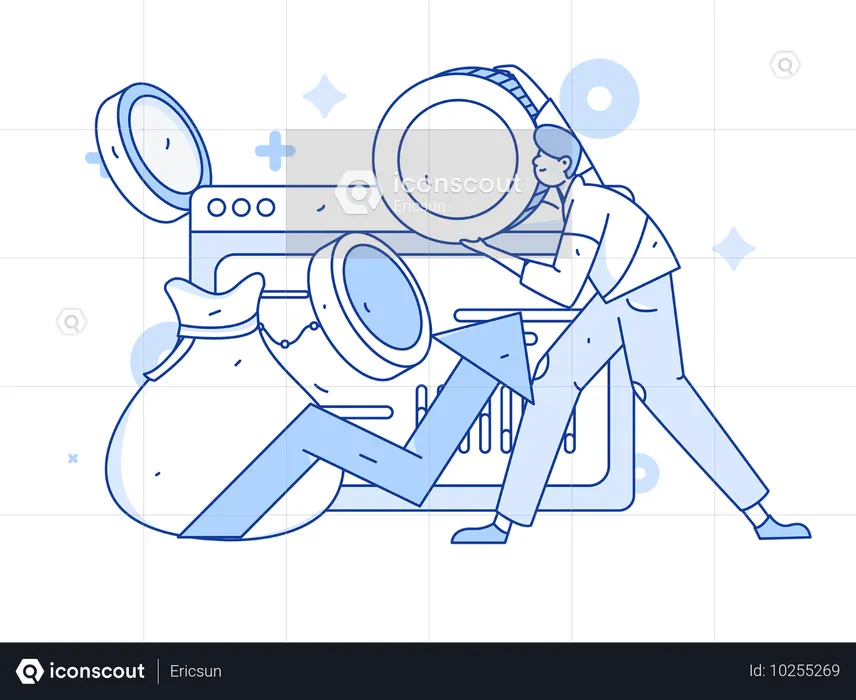 Junge mit finanziellem Erfolg  Illustration