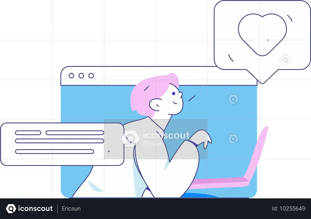 Junge macht Business-Webcast  Illustration