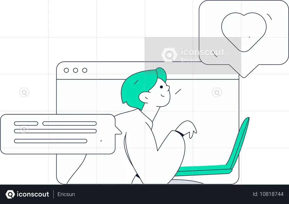 Junge macht Business-Webcast  Illustration