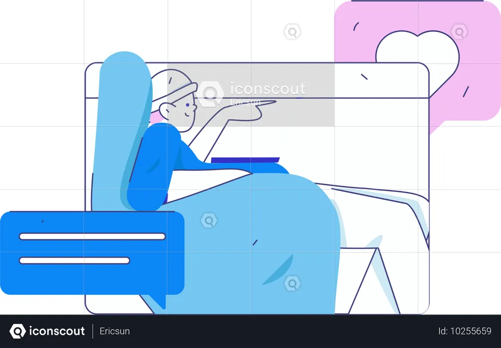 Junge macht eine Remote-Präsentation  Illustration