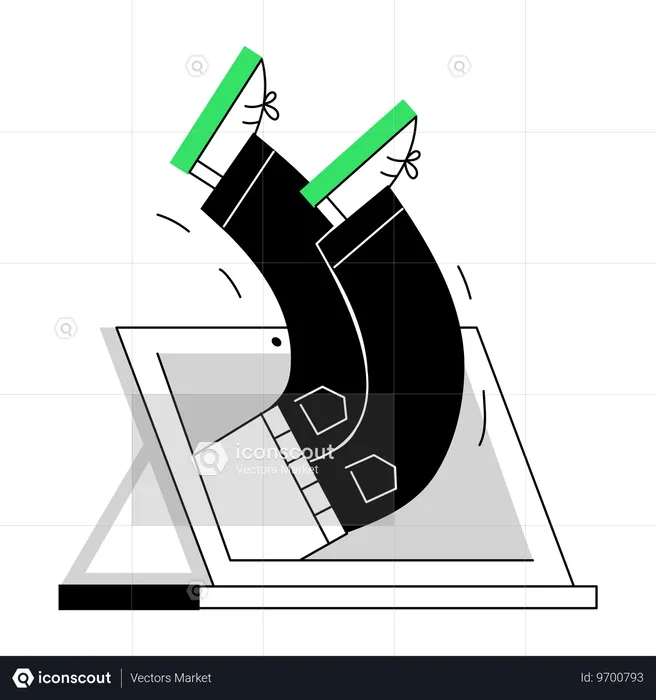 Junge beim Online-Lernen  Illustration