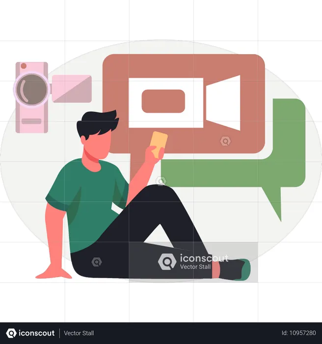 Junge macht Online-Video  Illustration