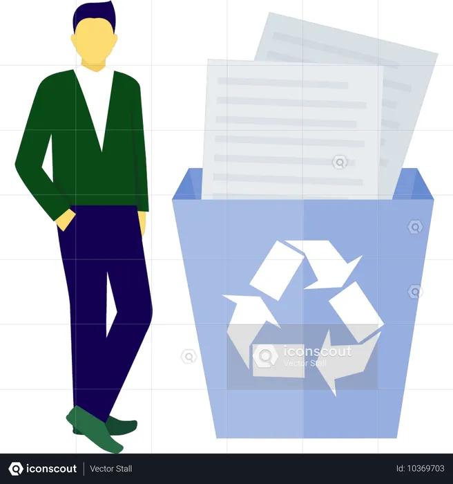 Junge beim Recycling offizieller Daten  Illustration