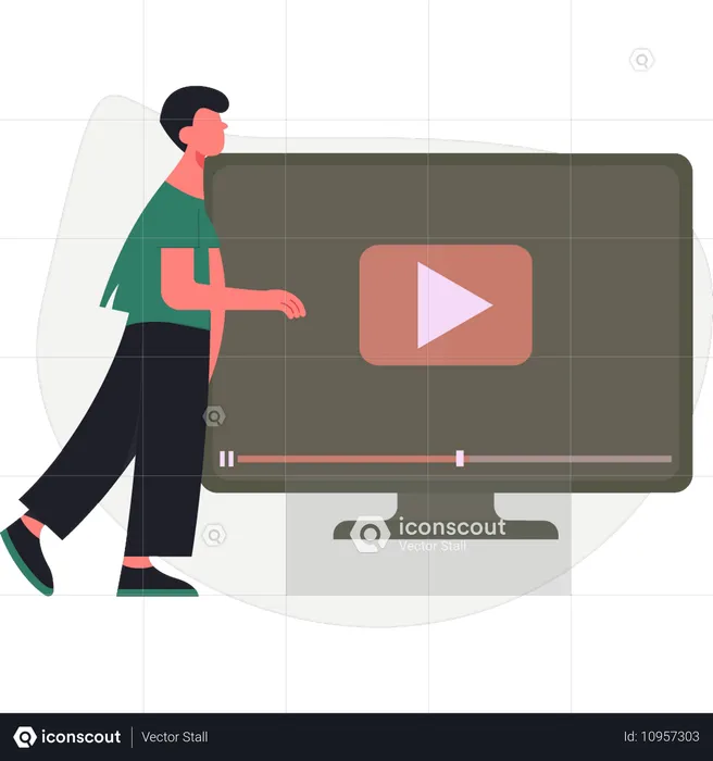 Junge macht Social-Media-Video  Illustration