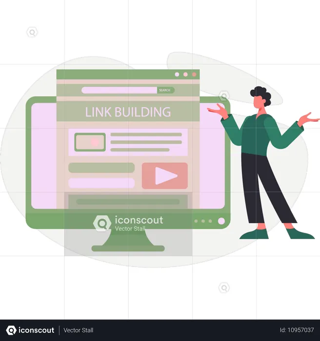 Junge macht Videolink  Illustration