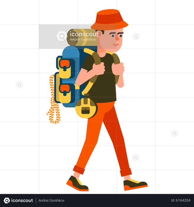 Junge mit Rucksack  Illustration