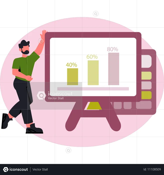 Junge präsentiert Cloud-Computing-Dienst  Illustration