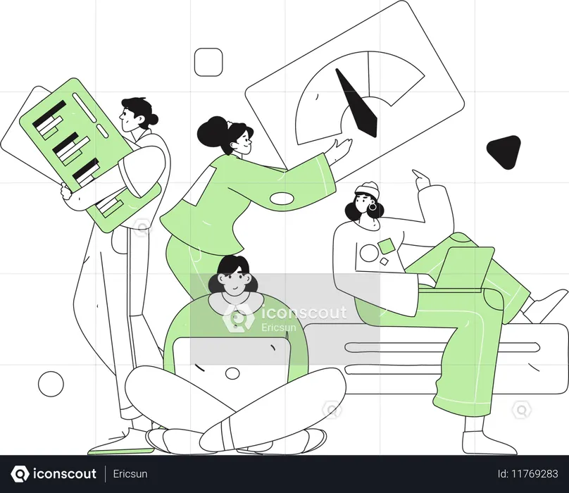 Junge präsentiert Online-Diashow  Illustration