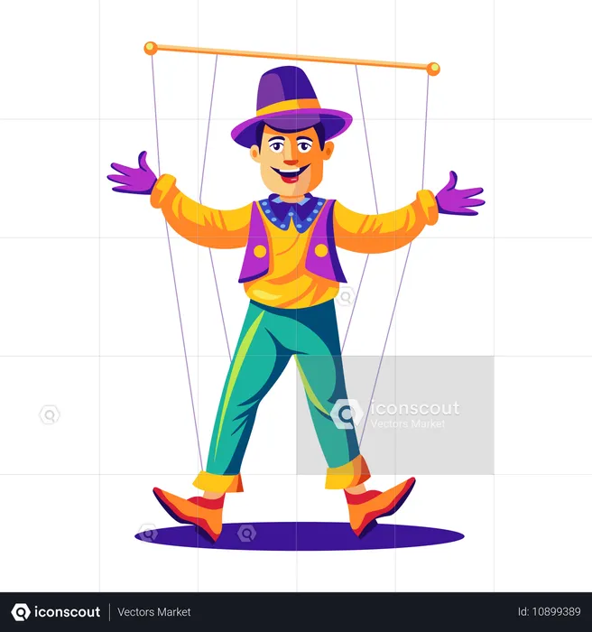 Junge als menschliche Marionette  Illustration