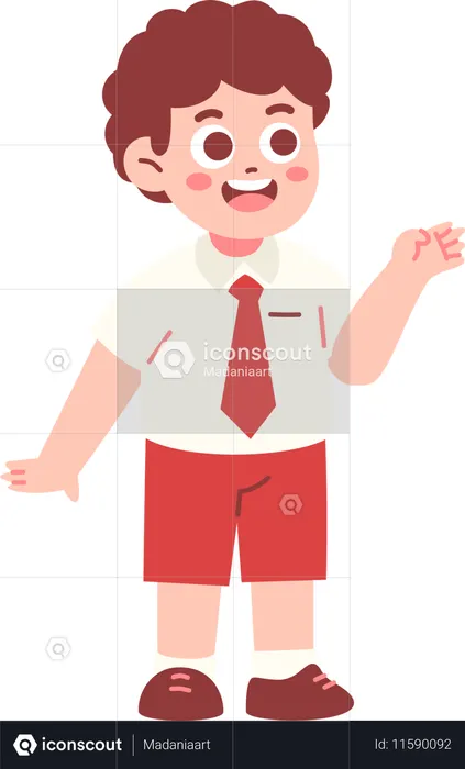Junge Studentin erklärt etwas  Illustration