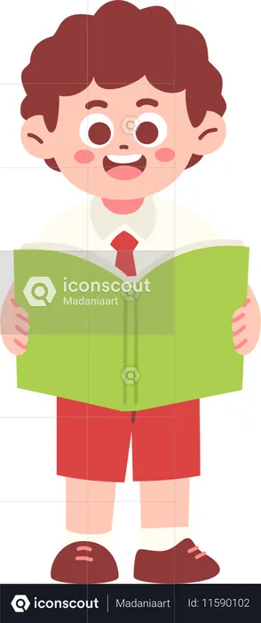 Junge Studentin liest ein Buch  Illustration