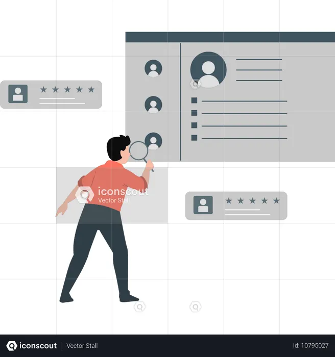 Junge sucht Profil  Illustration