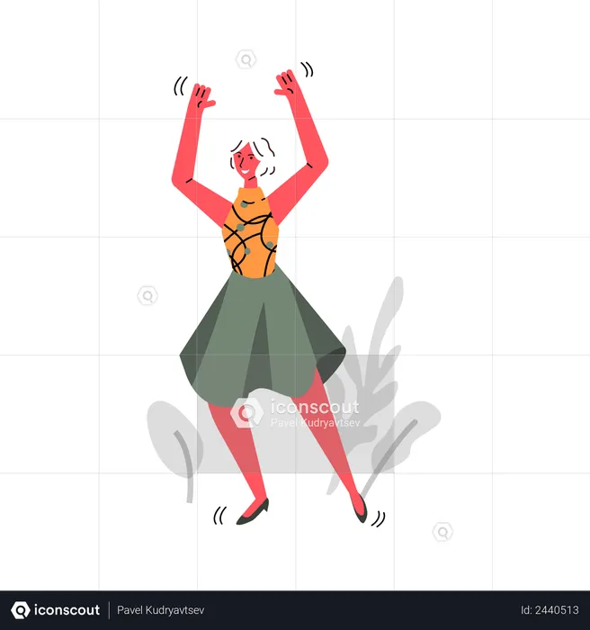 Junges Mädchen tanzen  Illustration