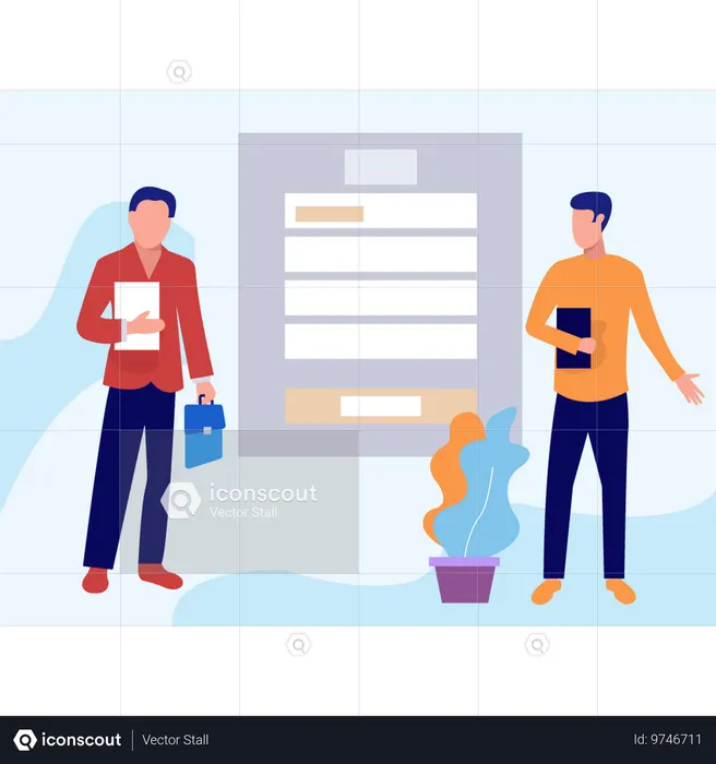Jungs helfen sich gegenseitig  Illustration