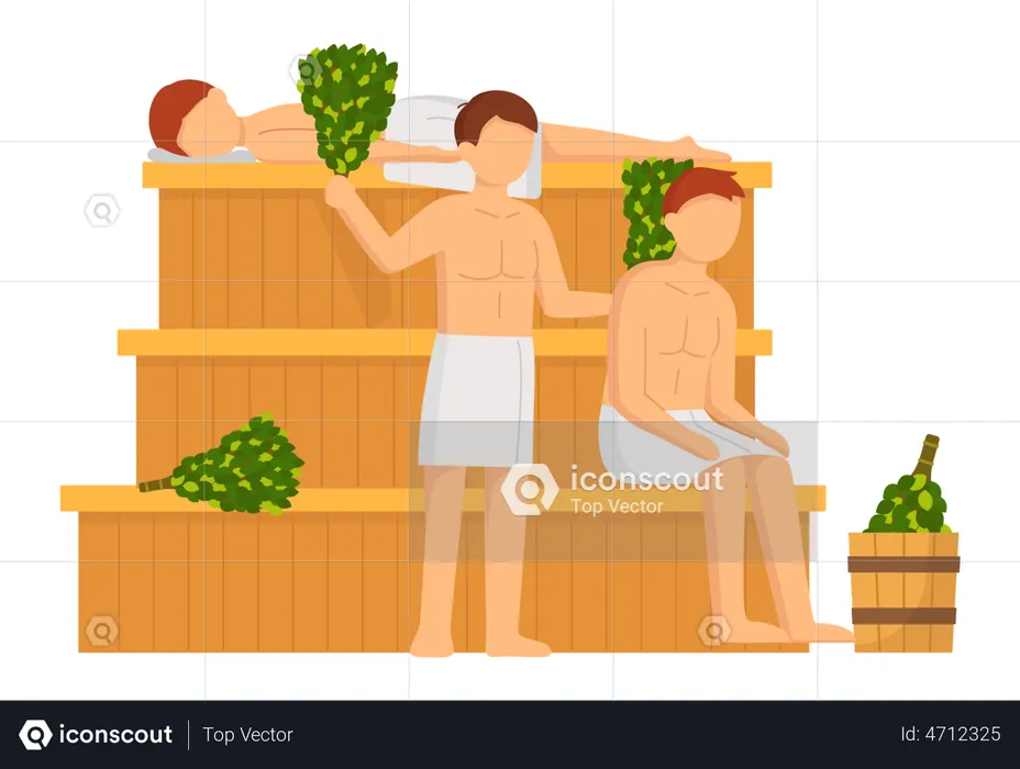 Jungs in der Sauna  Illustration