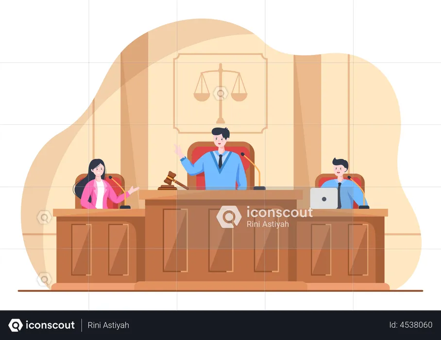 Jury in court  Illustration
