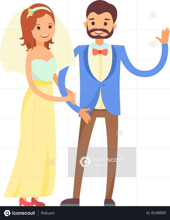 Just married couple  Illustration