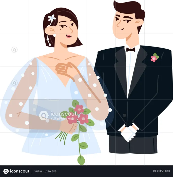 Just married couple  Illustration