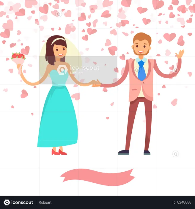 Just married couple  Illustration
