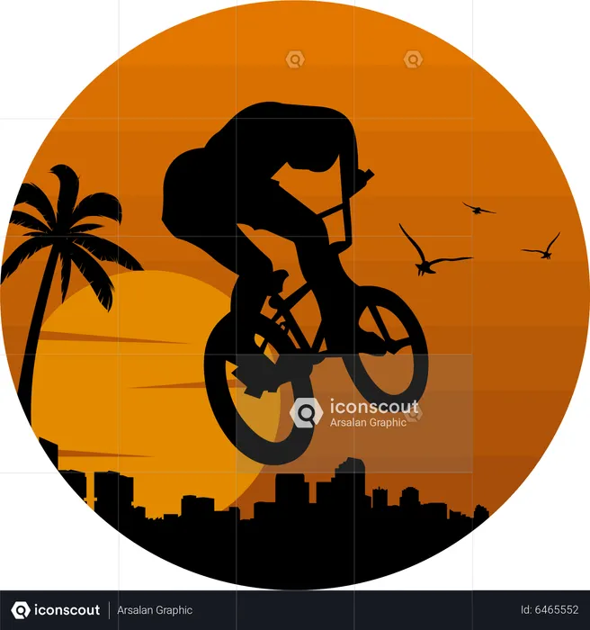 Just Ride Mountain Bike  Illustration