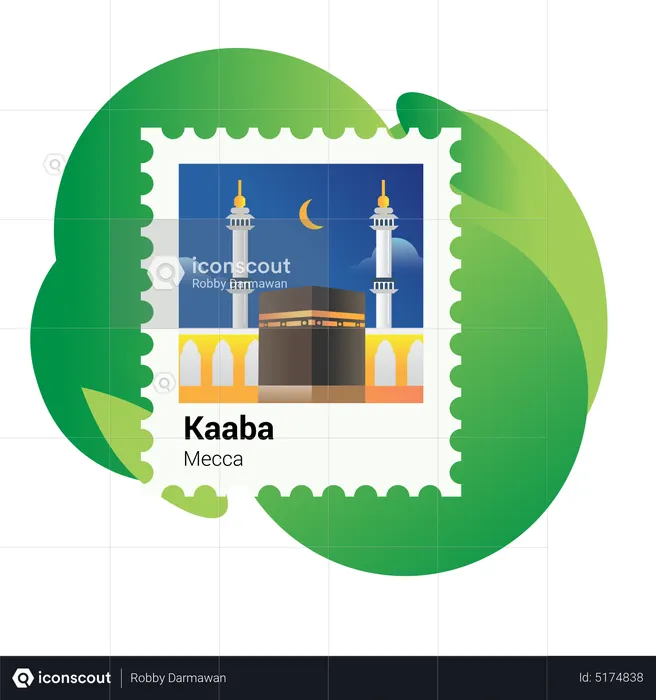 Cartão postal kaaba  Ilustração