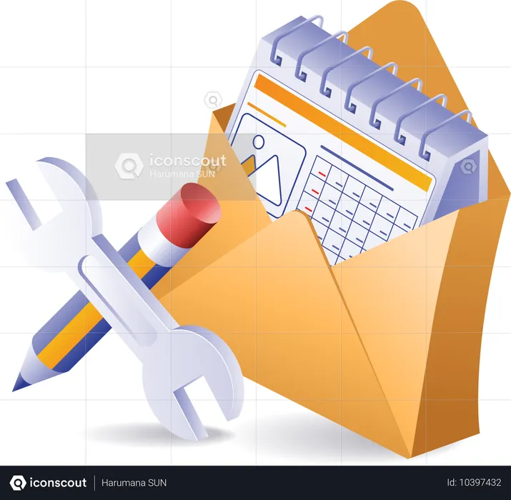 Kalender mit E-Mail einrichten  Illustration