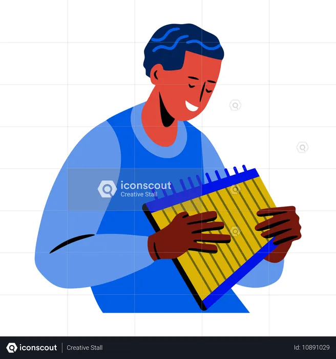 Instrumentista kalimba  Ilustração