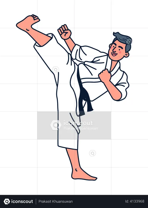Karate Player  Illustration