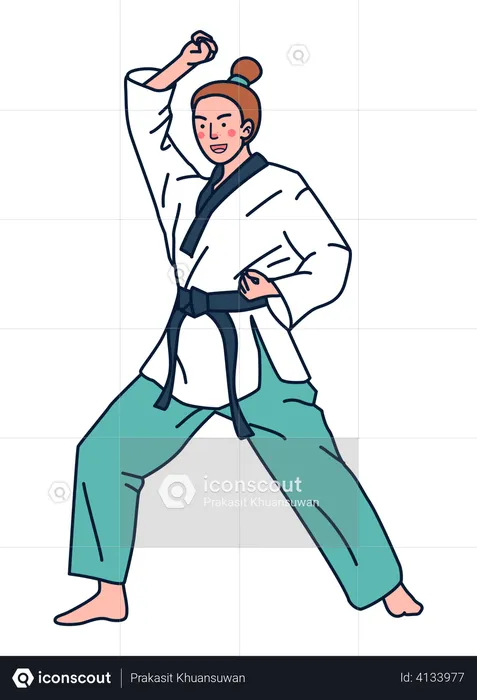 Karate Player  Illustration
