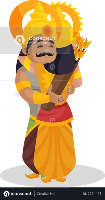Karna hugging his friend  Illustration