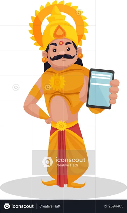 Karna showing mobile  Illustration