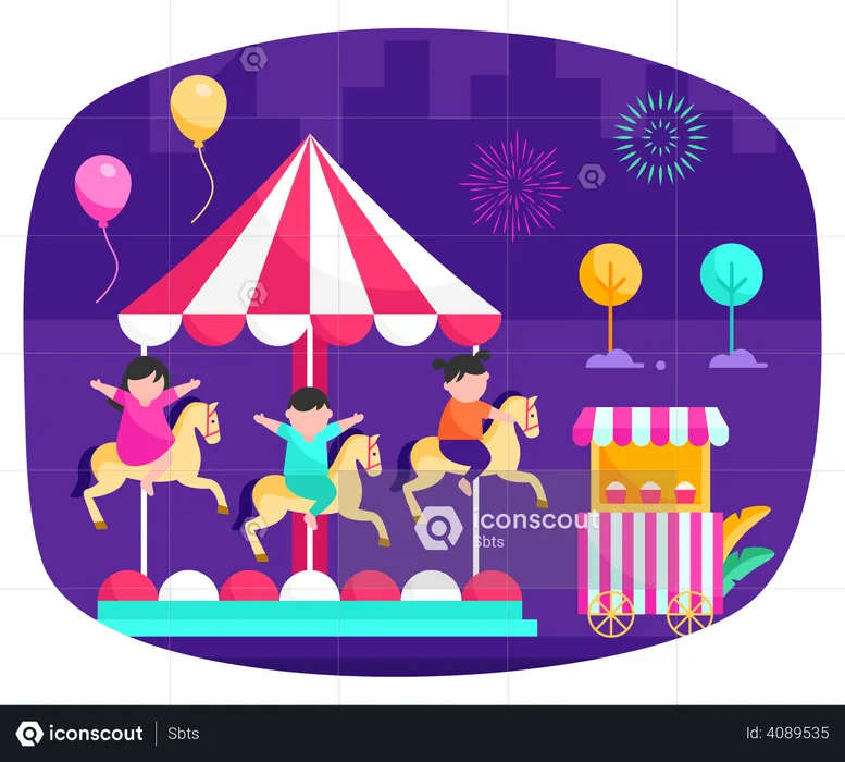 Karussell im Karneval  Illustration