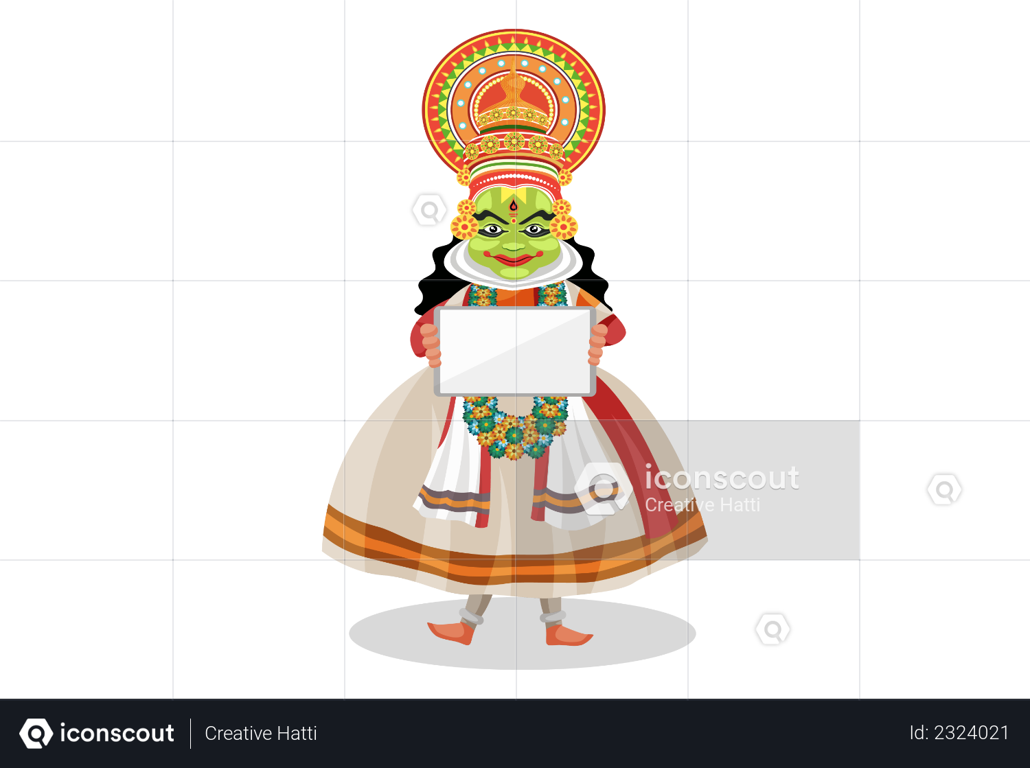 kathakali isolated icon. simple element illustration from india concept  icons. kathakali editable logo sign symbol design on white background. can  be use for web and mobile Stock Vector | Adobe Stock