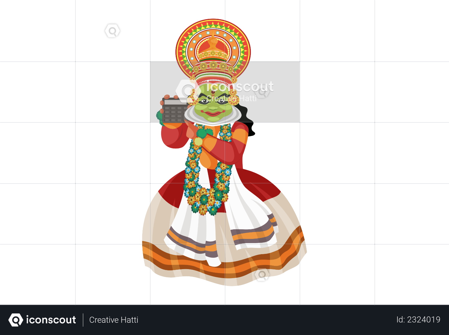 premium kathakali dancer showing calculator illustration download in png vector format iconscout