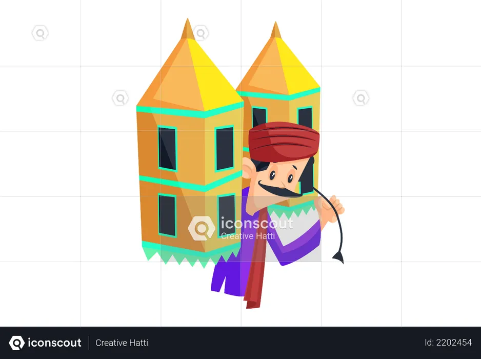 Kawad Yatra - worshiper kawad carrying on shoulder  Illustration