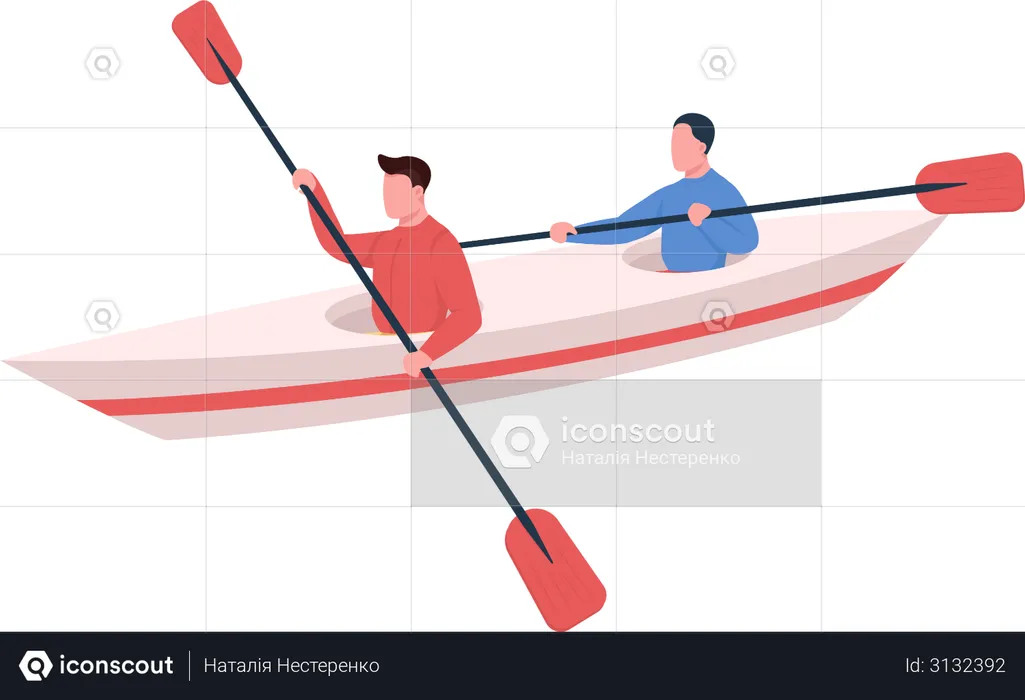 Kayakers  Illustration