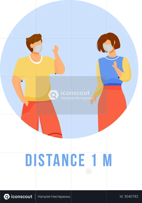 Keep distance 1 meter  Illustration