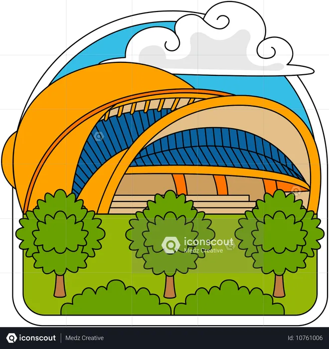 Keong Mas Building TMII  Illustration