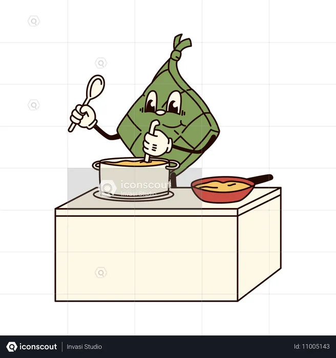 Ketupat cuisine des aliments  Illustration